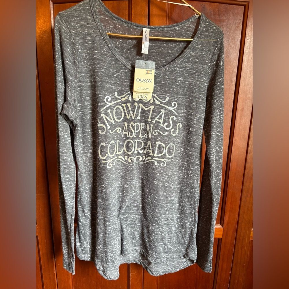 OURAY Gray Fitted Long Sleeve Tee #1349
